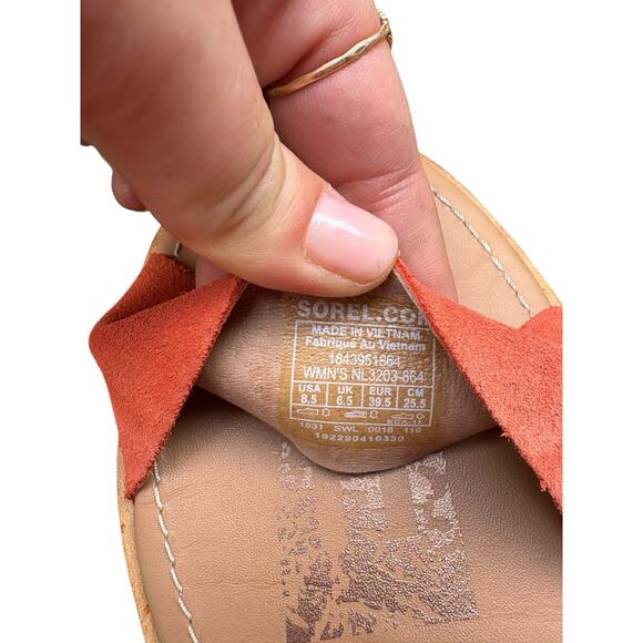 Sorel Woven Boho Strappy Crisscross Orange Zing Slip on Sandals - 8.5 - Picture 9 of 9